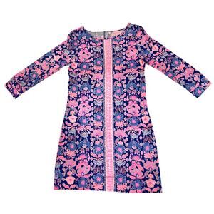 Lilly Pulitzer Marlowe Iris Blue Floral 3/4 Sleeve Dress M